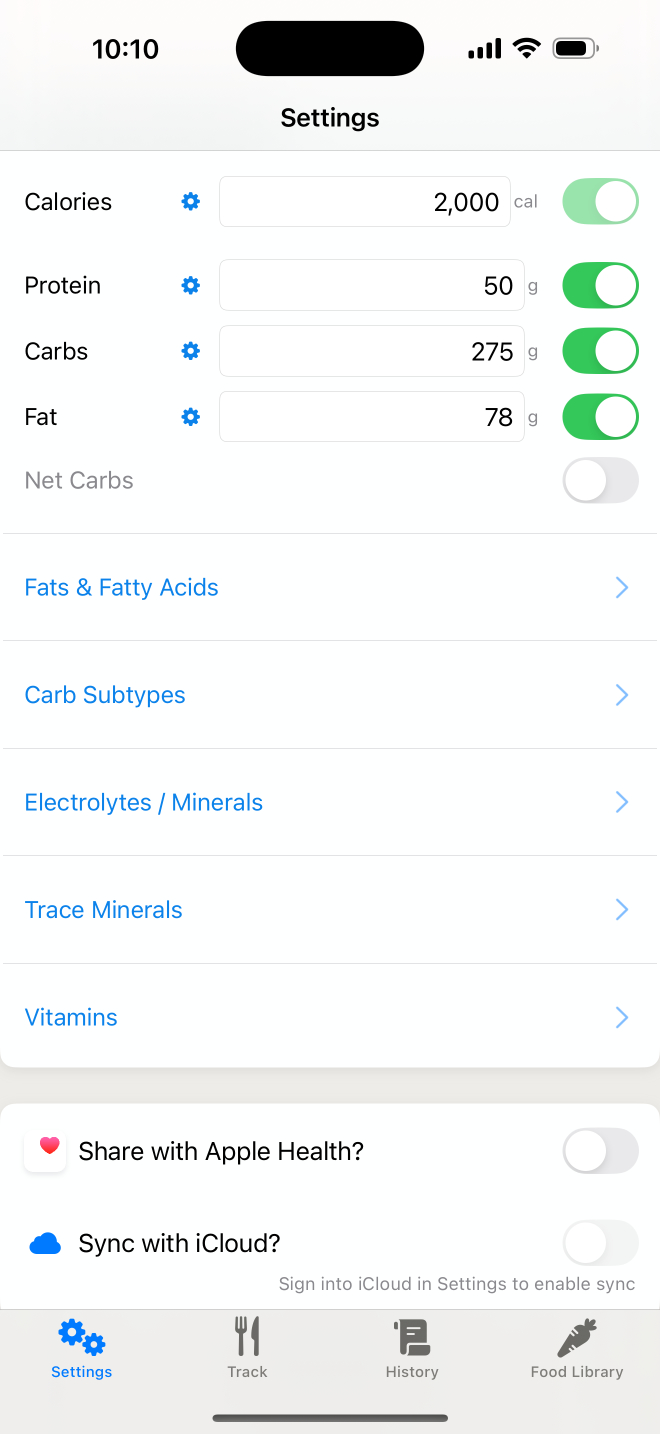 Privacy settings